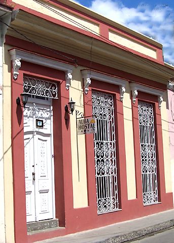 'House front' Casas particulares are an alternative to hotels in Cuba.